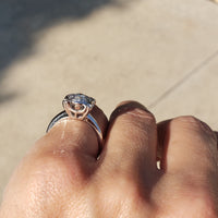 14k white gold 9 diamond cluster illusion head estate ring