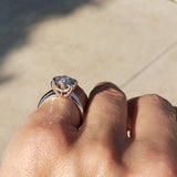 14k white gold 9 diamond cluster illusion head estate ring