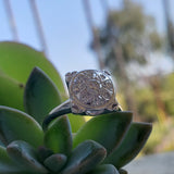 14k white gold 9 diamond cluster illusion head estate ring