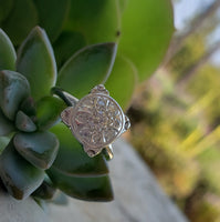 14k white gold 9 diamond cluster illusion head estate ring