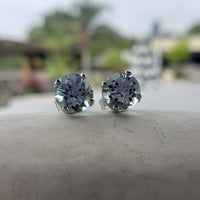 14k white gold Aquamarine studs