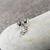 14k white gold Aquamarine studs
