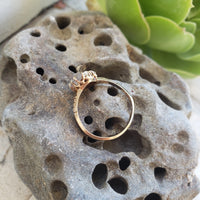 10k gold Victorian Moonstone & seed pearl crescent moon ring