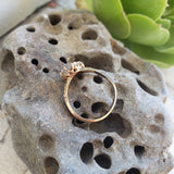 10k gold Victorian Moonstone & seed pearl crescent moon ring