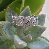 Platinum Art Deco wide diamond estate eternity band - size 6