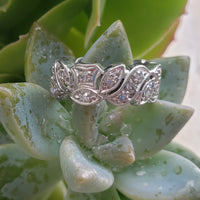 Platinum Art Deco wide diamond estate eternity band - size 6