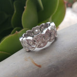 Platinum Art Deco wide diamond estate eternity band - size 6
