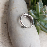 platinum 16 diamond 2 row estate Deco band