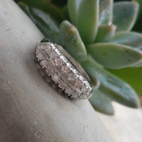 platinum 16 diamond 2 row estate Deco band