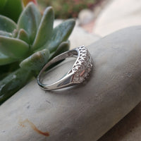 platinum 16 diamond 2 row estate Deco band