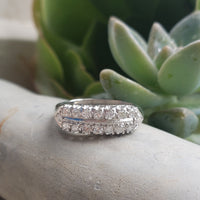 platinum 16 diamond 2 row estate Deco band