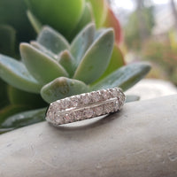platinum 16 diamond 2 row estate Deco band