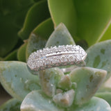 platinum 16 diamond 2 row estate Deco band
