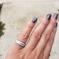 platinum 16 diamond 2 row estate Deco band