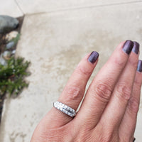 platinum 16 diamond 2 row estate Deco band