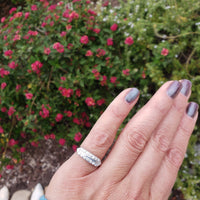 platinum 16 diamond 2 row estate Deco band