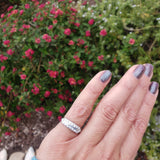platinum 16 diamond 2 row estate Deco band