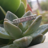 Platinum estate emerald & square step cut Diamond Eternity band size 6