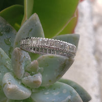 Platinum estate emerald & square step cut Diamond Eternity band size 6