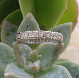 Platinum estate emerald & square step cut Diamond Eternity band size 6