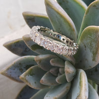 14k white gold 23 diamond estate eternity band - size 6.75