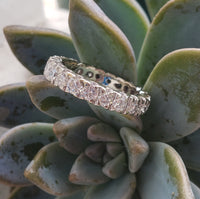 14k white gold 23 diamond estate eternity band - size 6.75