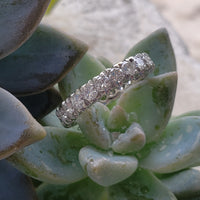 14k white gold 23 diamond estate eternity band - size 6.75