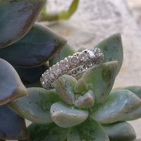 14k white gold 23 diamond estate eternity band - size 6.75