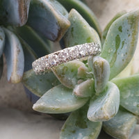 14k white gold 23 diamond estate eternity band - size 6.75