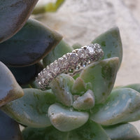14k white gold 23 diamond estate eternity band - size 6.75