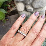 14k white gold 23 diamond estate eternity band - size 6.75