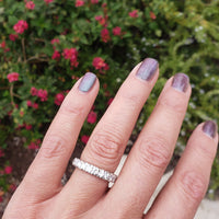 14k white gold 23 diamond estate eternity band - size 6.75