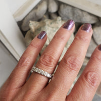 14k white gold 23 diamond estate eternity band - size 6.75