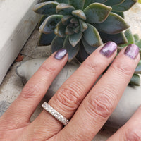 14k white gold 23 diamond estate eternity band - size 6.75
