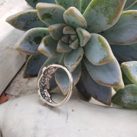 14k white gold 9 diamond leaf motif estate band