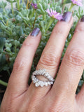 14k white gold 14 diamond estate curved band