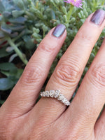 14k white gold 14 diamond estate curved band