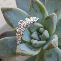 14k white gold 14 diamond estate curved band