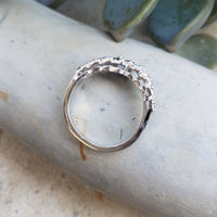 14k white gold 14 diamond estate curved band