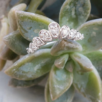 14k white gold 14 diamond estate curved band