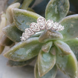 14k white gold 14 diamond estate curved band