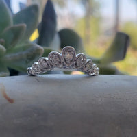 14k white gold 14 diamond estate curved band