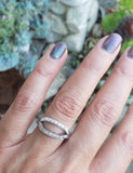 18k white gold (9) diamond estate curved band - Granat Bros