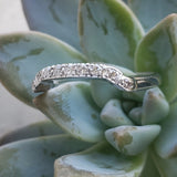 18k white gold (9) diamond estate curved band - Granat Bros