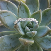 18k white gold (9) diamond estate curved band - Granat Bros