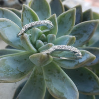 18k white gold (9) diamond estate curved band - Granat Bros