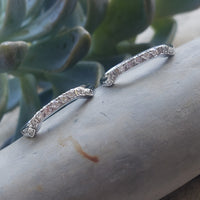 18k white gold (9) diamond estate curved band - Granat Bros
