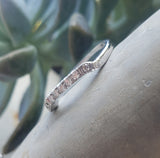 18k white gold (9) diamond estate curved band - Granat Bros