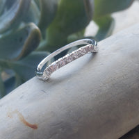 18k white gold (9) diamond estate curved band - Granat Bros