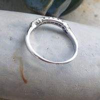 18k white gold (9) diamond estate curved band - Granat Bros